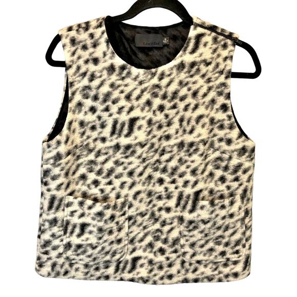 Line & Dot Faux Fur Animal Print Sleeveless Top - size Medium - Picture 1 of 6